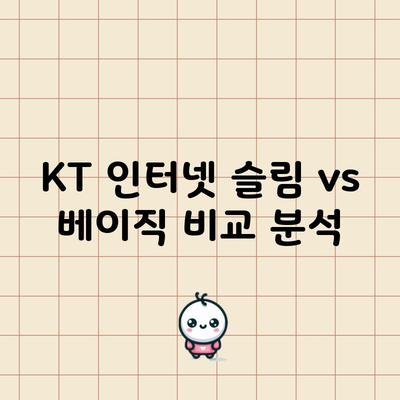 KT 인터넷 슬림 vs 베이직 비교 분석