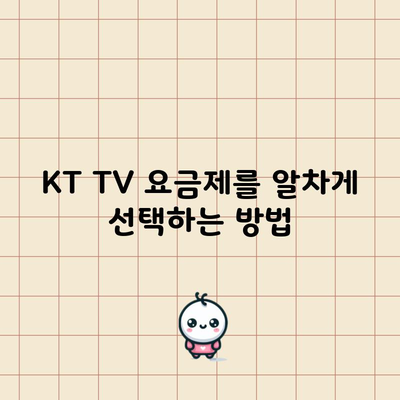 KT TV 요금제를 알차게 선택하는 방법