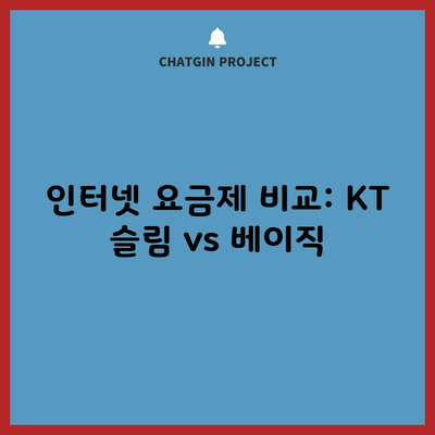 인터넷 요금제 비교: KT 슬림 vs 베이직