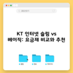 KT 인터넷 슬림 vs 베이직: 요금제 비교와 추천