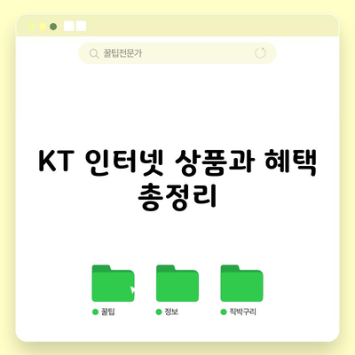 KT 인터넷 상품과 혜택 총정리