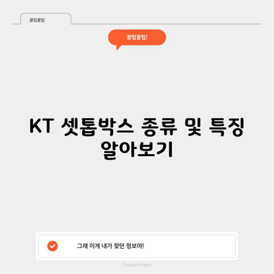 KT 셋톱박스 종류 및 특징 알아보기