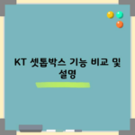 KT 셋톱박스 기능 비교 및 설명