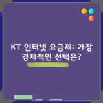 KT 인터넷 요금제: 가장 경제적인 선택은?