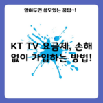 KT TV 요금제, 손해 없이 가입하는 방법!