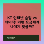 KT 인터넷 슬림 vs 베이직: 어떤 요금제가 나에게 맞을까?