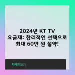 2024년 KT TV 요금제: 합리적인 선택으로 최대 60만 원 절약!