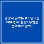 광양시 골약동 KT 인터넷 베이직 vs 슬림: 무엇을 선택해야 할까?