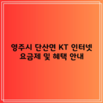 영주시 단산면 KT 인터넷 요금제 및 혜택 안내