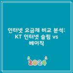 인터넷 요금제 비교 분석: KT 인터넷 슬림 vs 베이직