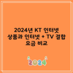 2024년 KT 인터넷 상품과 인터넷 + TV 결합 요금 비교