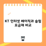 KT 인터넷 베이직과 슬림 요금제 비교