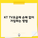 KT TV요금제 손해 없이 가입하는 방법