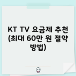 KT TV 요금제 추천 (최대 60만 원 절약 방법)