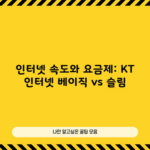 인터넷 속도와 요금제: KT 인터넷 베이직 vs 슬림