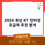 2024 최신 KT 인터넷 요금제 추천 분석