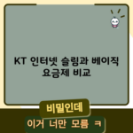 KT 인터넷 슬림과 베이직 요금제 비교