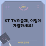 KT TV요금제, 이렇게 가입하세요!