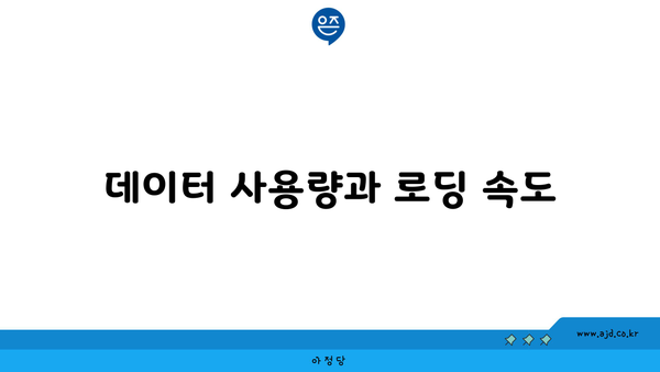 데이터 사용량과 로딩 속도