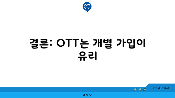 결론: OTT는 개별 가입이 유리