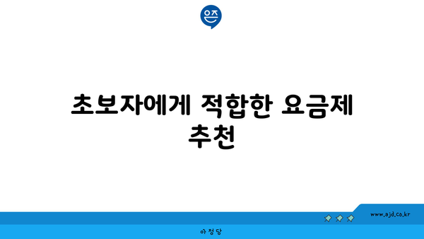 초보자에게 적합한 요금제 추천