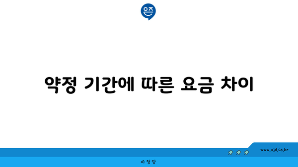 약정 기간에 따른 요금 차이