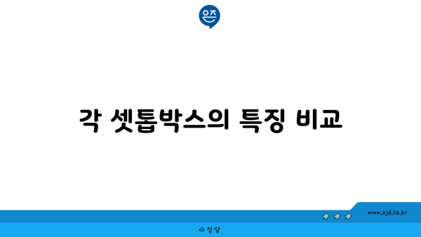 각 셋톱박스의 특징 비교