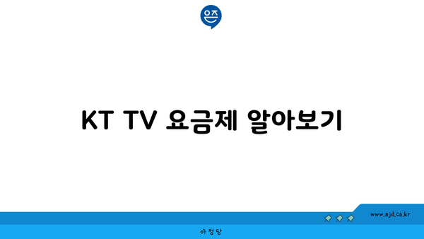 KT TV 요금제 알아보기