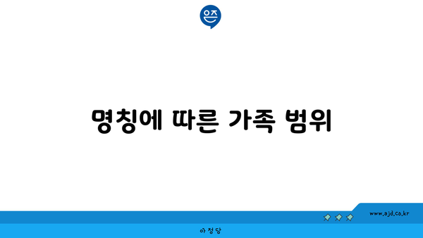 명칭에 따른 가족 범위