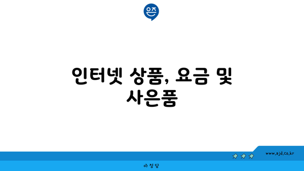 인터넷 상품, 요금 및 사은품