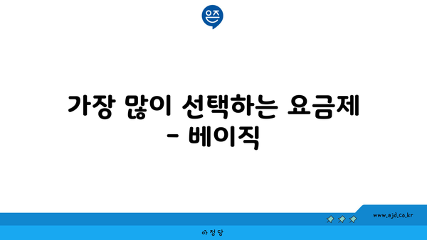 가장 많이 선택하는 요금제 - 베이직