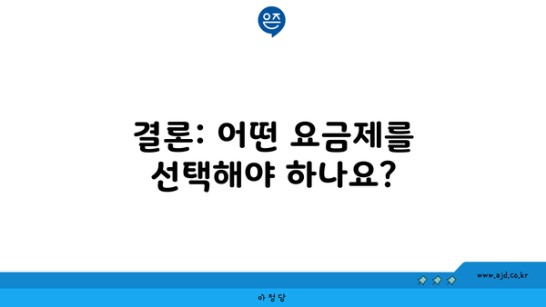 결론: 어떤 요금제를 선택해야 하나요?