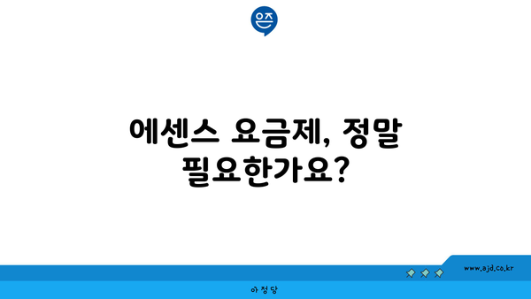 에센스 요금제, 정말 필요한가요?