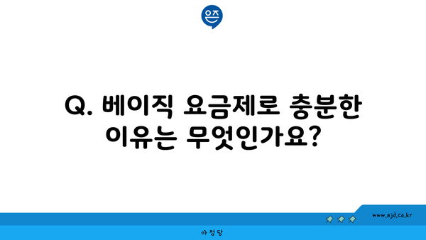 Q. 베이직 요금제로 충분한 이유는 무엇인가요?