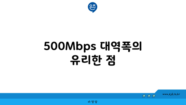 500Mbps 대역폭의 유리한 점