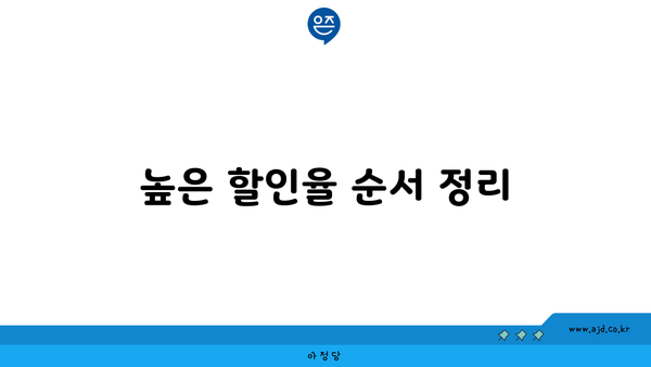 높은 할인율 순서 정리