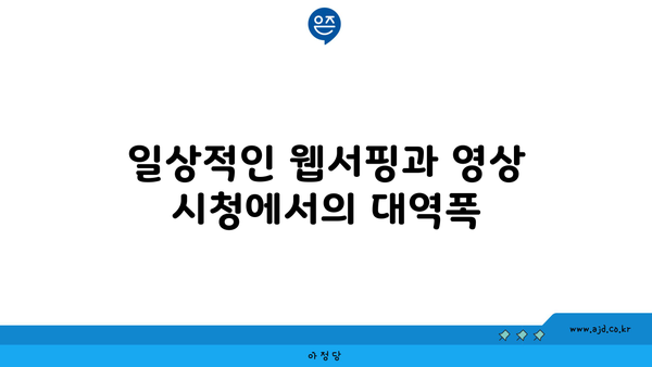 일상적인 웹서핑과 영상 시청에서의 대역폭