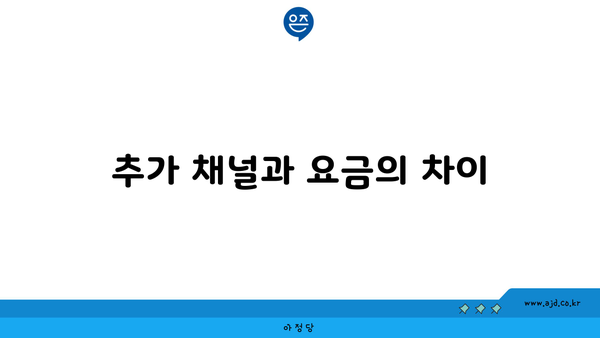 추가 채널과 요금의 차이