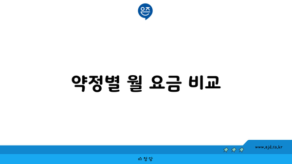 약정별 월 요금 비교