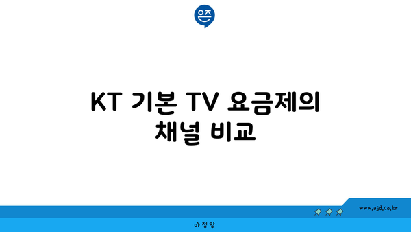 KT 기본 TV 요금제의 채널 비교