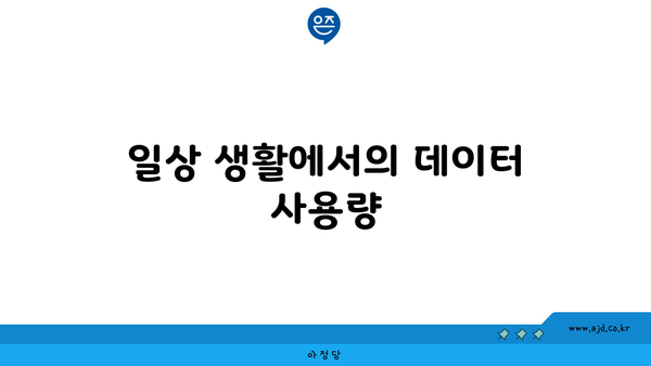 일상 생활에서의 데이터 사용량