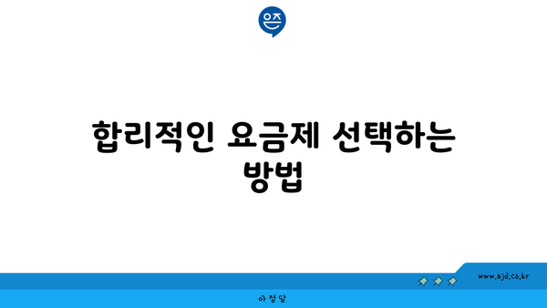 합리적인 요금제 선택하는 방법