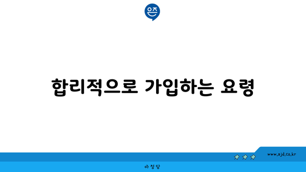 합리적으로 가입하는 요령