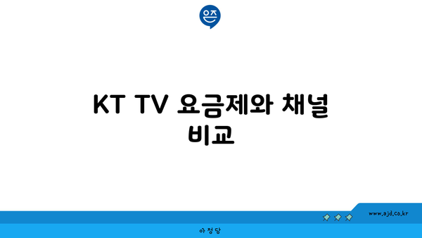 KT TV 요금제와 채널 비교