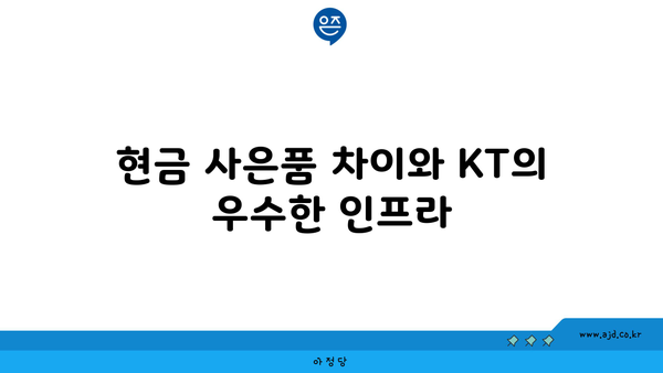 현금 사은품 차이와 KT의 우수한 인프라