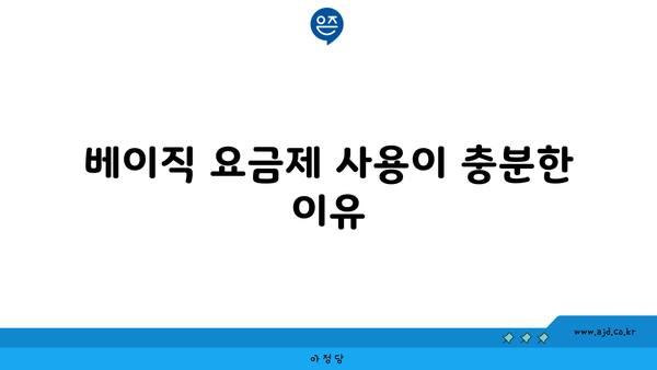 베이직 요금제 사용이 충분한 이유