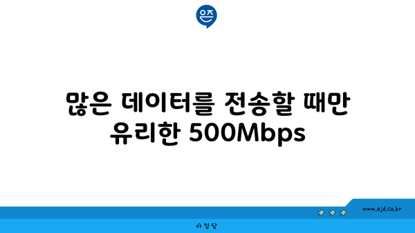 많은 데이터를 전송할 때만 유리한 500Mbps