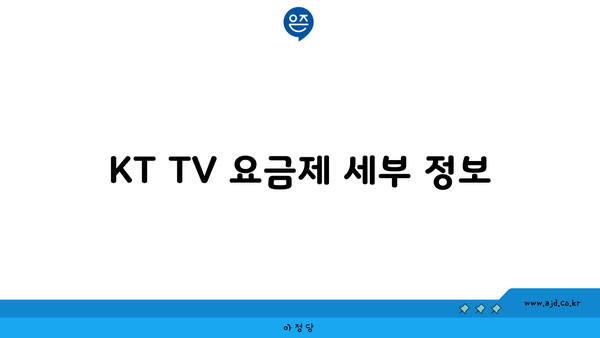 KT TV 요금제 세부 정보