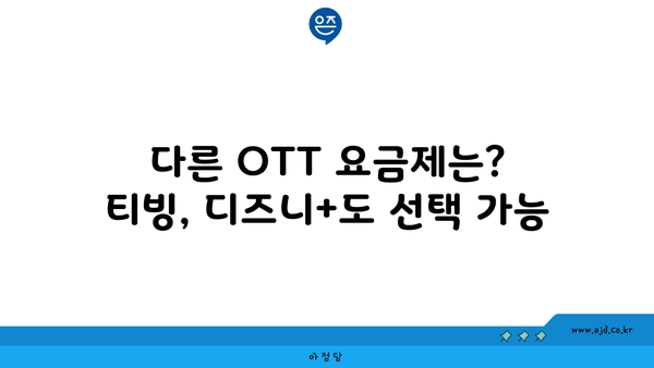 다른 OTT 요금제는? 티빙, 디즈니+도 선택 가능