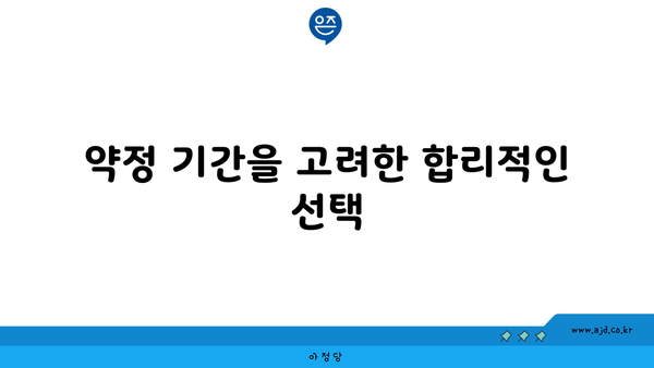 약정 기간을 고려한 합리적인 선택